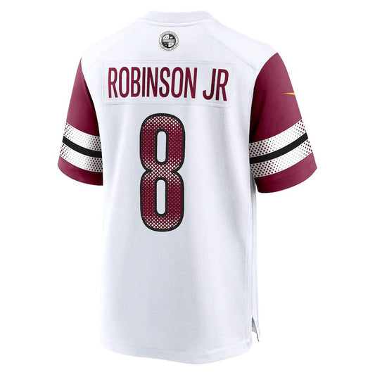 W.Commanders #8 Brian Robinson Jr. White Away Game Player Jersey Stitched American Football Jerseys