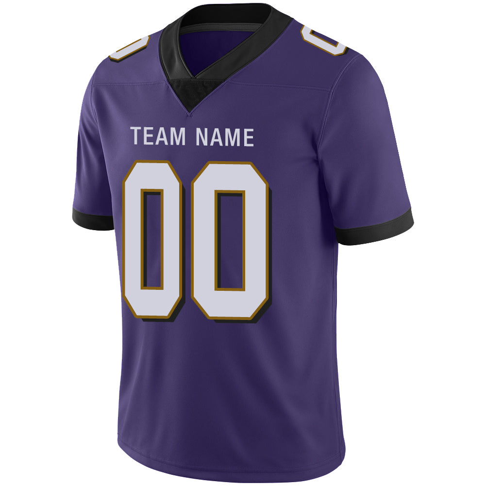 Custom B.Raven Men's American Purple Vapor Limited Stitched Football Jersey