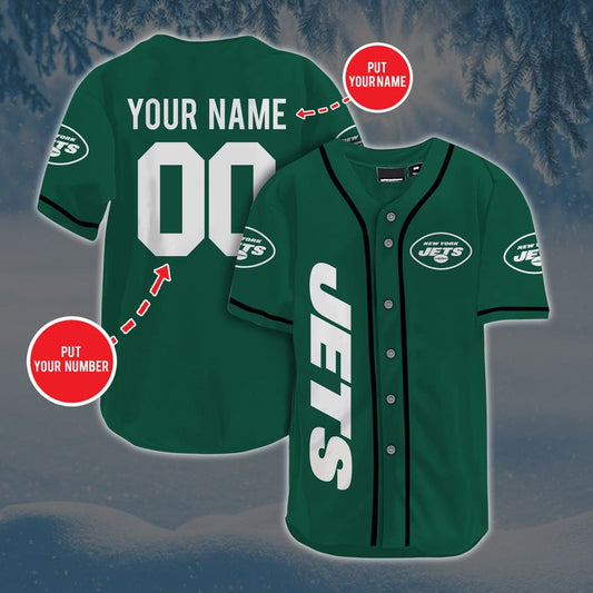 Personalized Custom NY.Jets Baseball Jersey Short Sleeve Sports Jersey