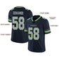 Custom S.Seahawks Football Jerseys Team Player or Personalized Design Your Own Name for Men's Women's Youth Jerseys Navy