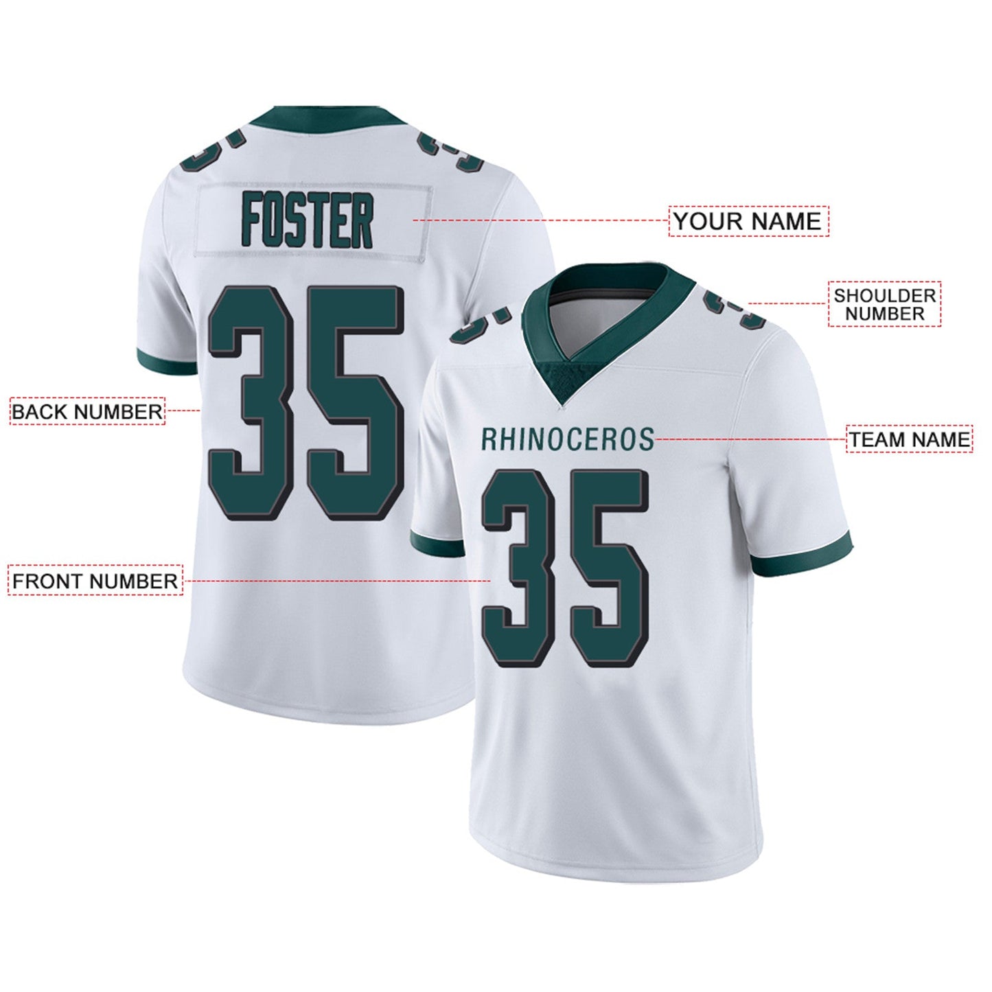 Custom P.Eagles Football Jerseys Team Player or Personalized Design Your Own Name for Men's Women's Youth Jerseys Green